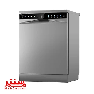 نمای نیم رخ ماشین ظرفشویی ۱۵ نفره پاکشوما سری Fountain مدل F54 - دودی